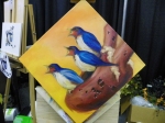 TeeJay heart and birds painting in progress