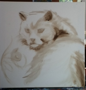 fat kitty painting in progress