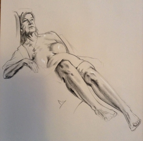 figure drawing woman in chair