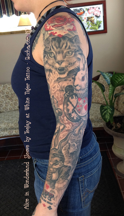 Alice in Wonderland tattoo sleeve