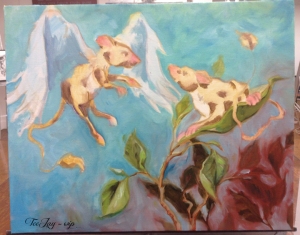 rat painting in progress
