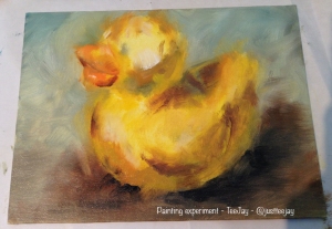 rubber duckie painting in progress